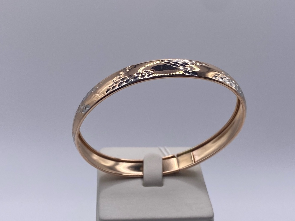 БЖАЛ585 БРАСЛЕТ ЖЕСТКИЙ С АЛМАЗНОЙ ГРАНЬЮ (Au 585)