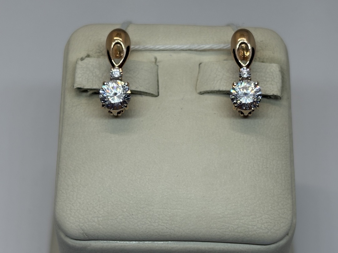 СКМИ585 СЕРЬГИ С КАМНЯМИ (Au 585)