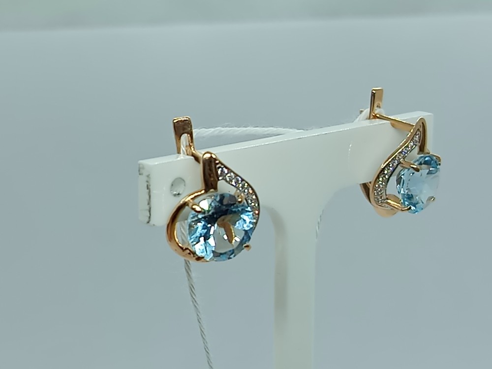 СКМИ375 СЕРЬГИ С КАМНЯМИ (Au 375)