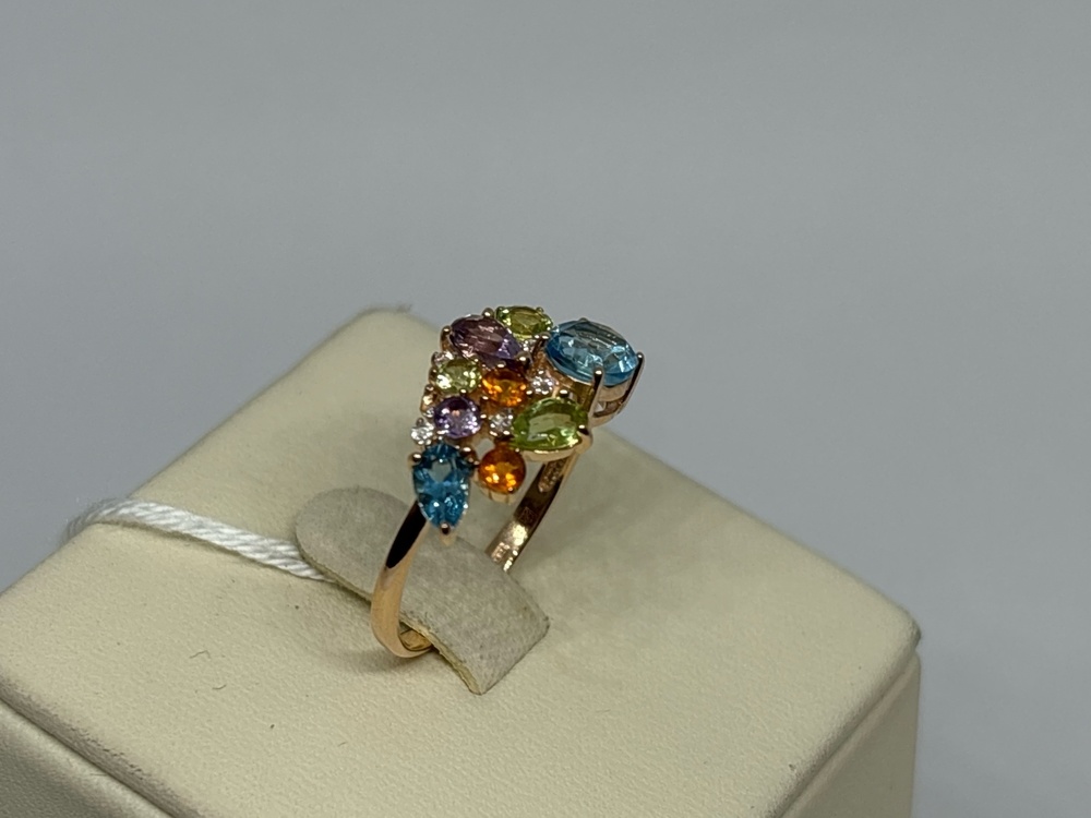 КОЛЬЦО С КАМНЯМИ (Au 585)