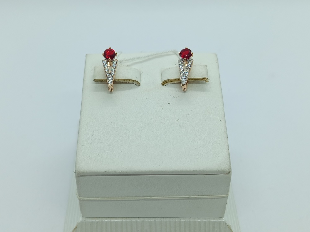 СКМИ585 СЕРЬГИ С КАМНЯМИ (Au 585)