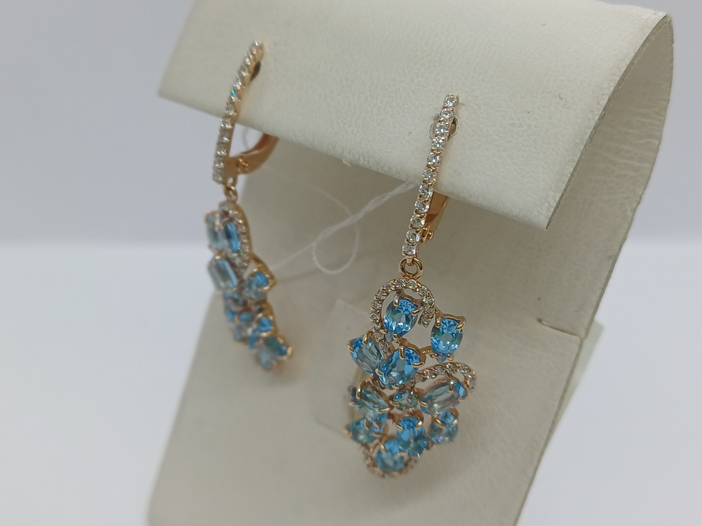 СКМИ585 СЕРЬГИ С КАМНЯМИ (Au 585)