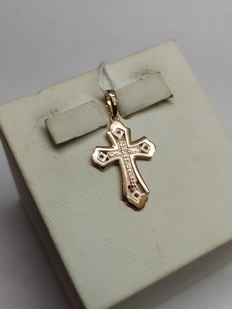 ПОДВЕСКА КРЕСТ С КАМНЯМИ (Au 585)