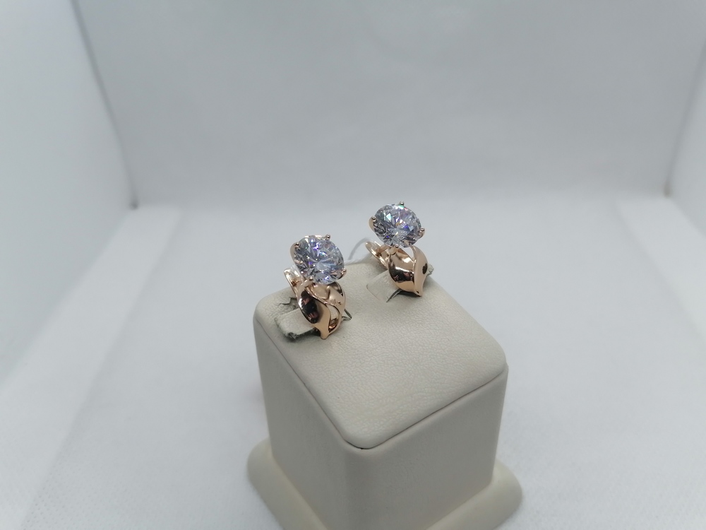 СКМ585 СЕРЬГИ С КАМНЕМ (Au 585)