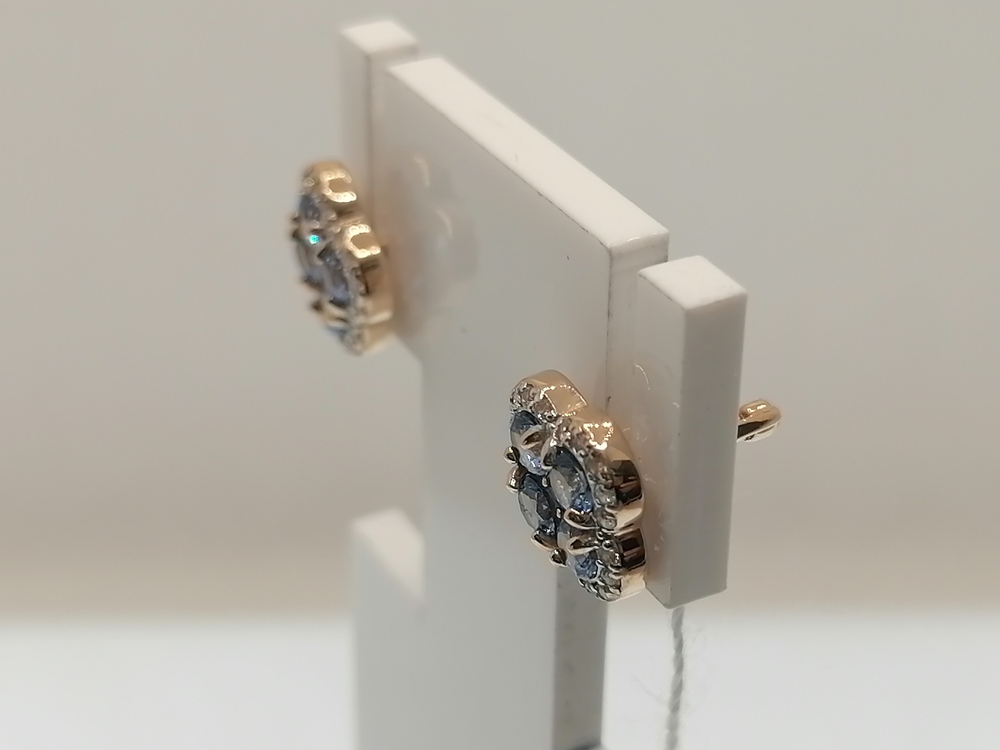 СЕРЬГИ ПУСЕТЫ с камнями (Au 585)