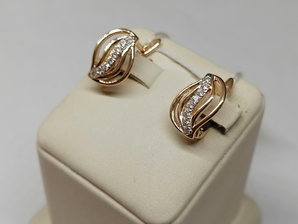 СКМИ585 СЕРЬГИ С КАМНЯМИ (Au 585)