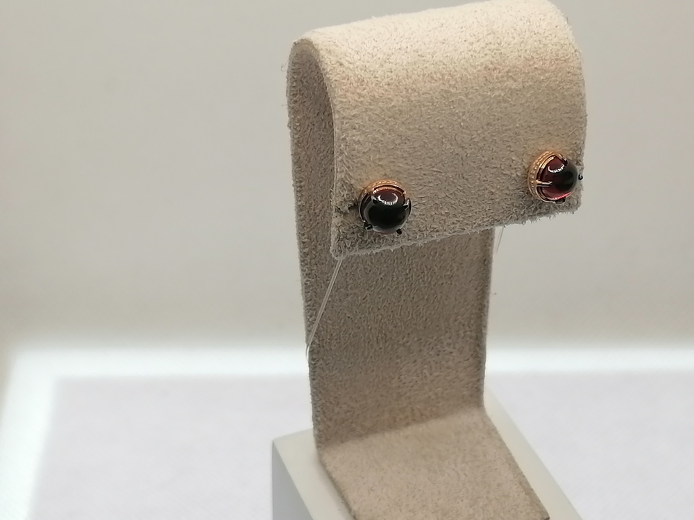 СЕРЬГИ ПУСЕТЫ гранат (Au 585)