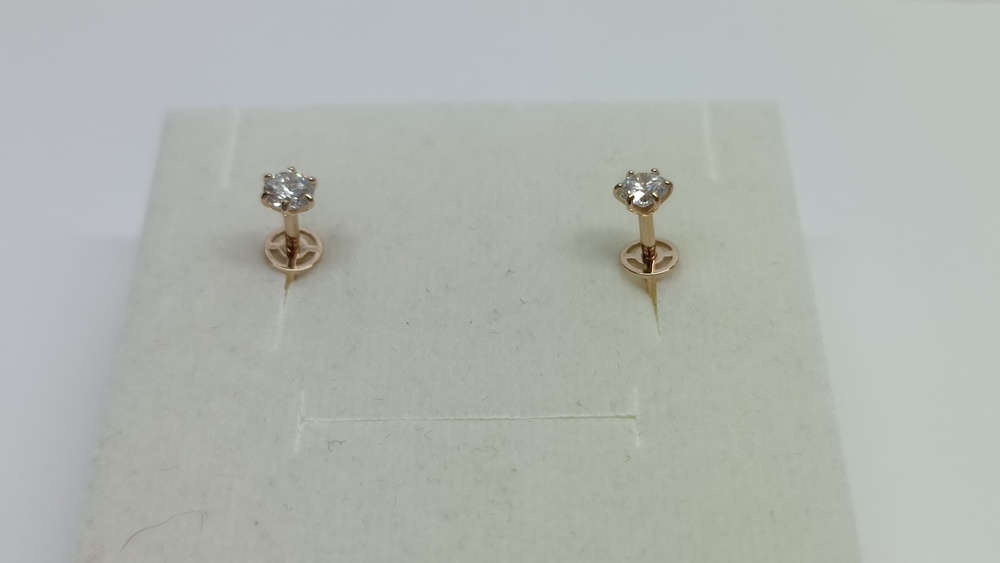 СЕРЬГИ ПУСЕТЫ с камнем (Au 585)