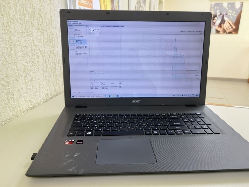 Ноутбук Acer aspire E5-722G-6403; A6-7310, Radeon R5 M335, 8 Гб, Нет, 500 Гб