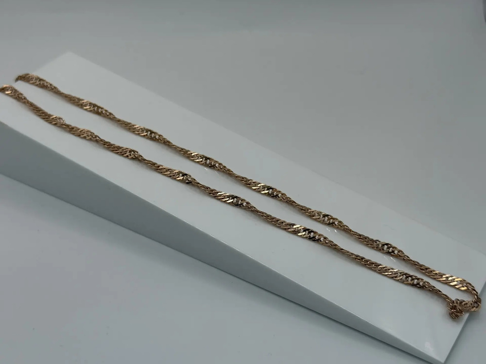 ЦЕПЬ ПУСТОТЕЛАЯ Сингапур (Au 585)