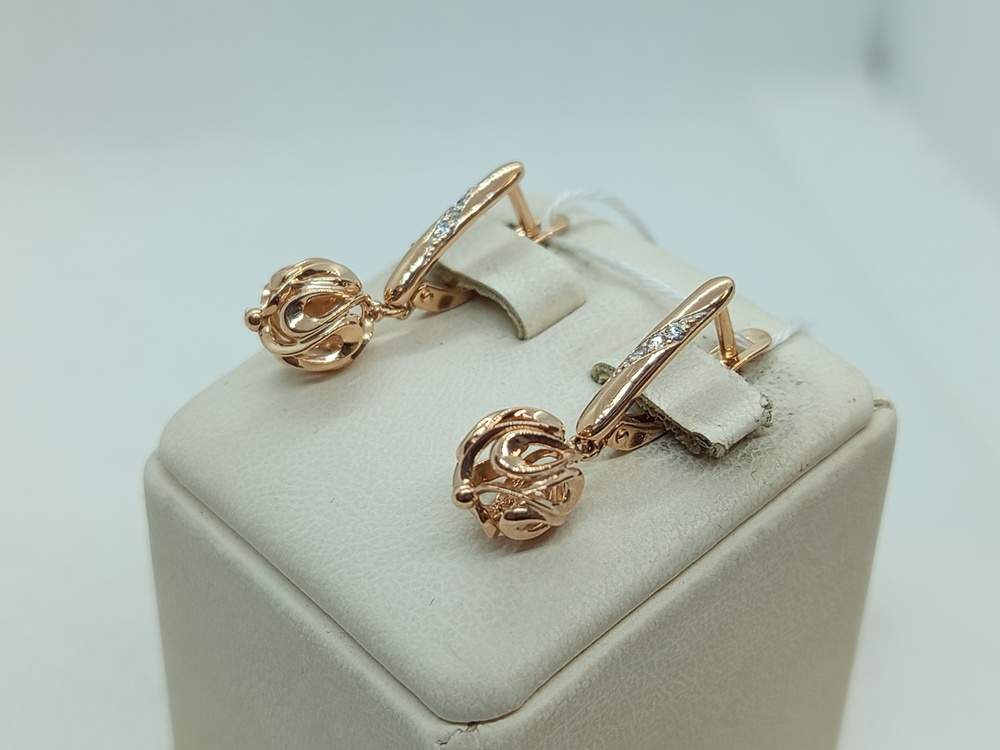 СКМИ585 СЕРЬГИ С КАМНЯМИ (Au 585)