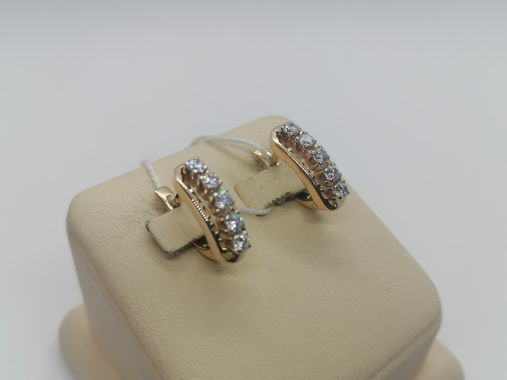 СКМИ585 СЕРЬГИ С КАМНЯМИ (Au 585)