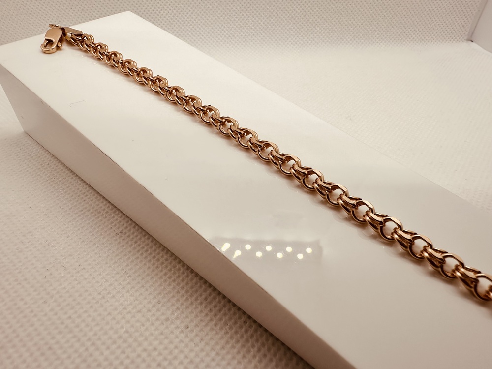 БРАСЛЕТ ПУСТОТЕЛЫЙ Бисмарк (Au 585)