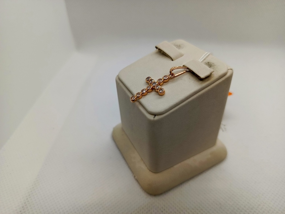 ПОДККИ585 ПОДВЕСКА КРЕСТ С КАМНЯМИ (Au 585)