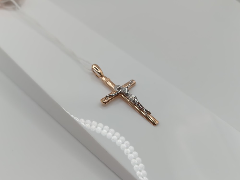 ПОДКБК585 ПОДВЕСКА КРЕСТ БЕЗ КАМНЯ (Au 585)