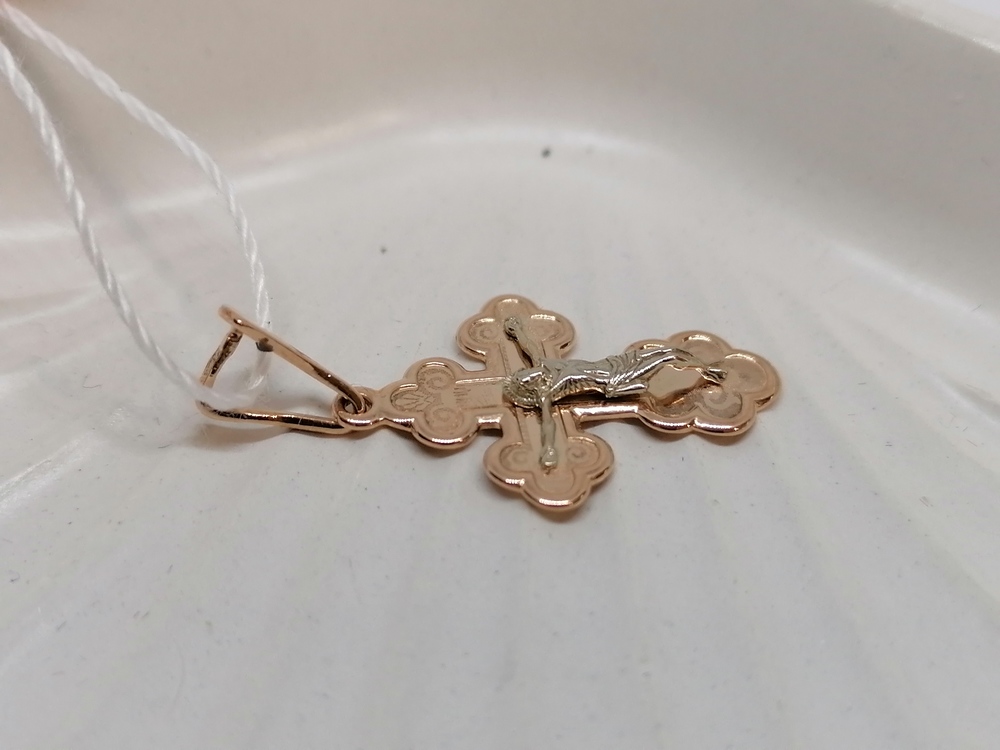 ПОДВЕСКА КРЕСТ БЕЗ КАМНЯ (Au 585)