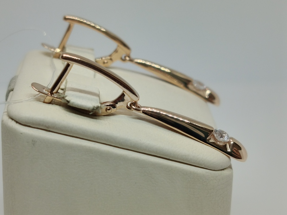 СЕРЬГИ С КАМНЕМ (Au 585)