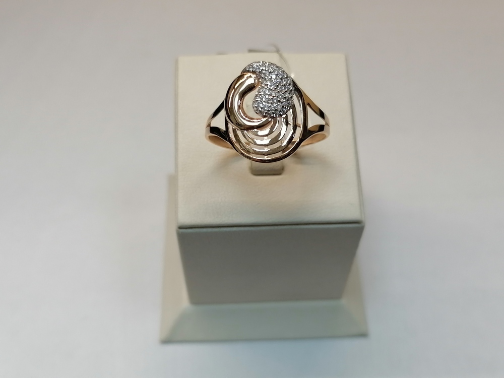 КОЛЬЦО С КАМНЯМИ (Au 585)