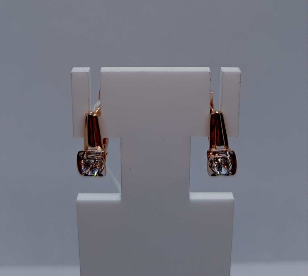 СКМ585 СЕРЬГИ С КАМНЕМ (Au 585)