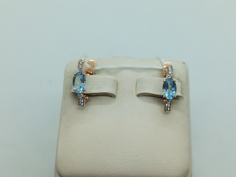 СКМИ585 СЕРЬГИ С КАМНЯМИ (Au 585)