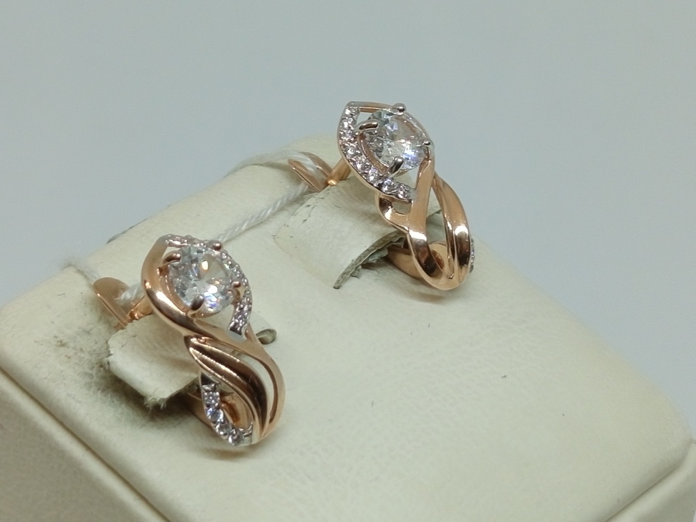 СКМИ585 СЕРЬГИ С КАМНЯМИ (Au 585)