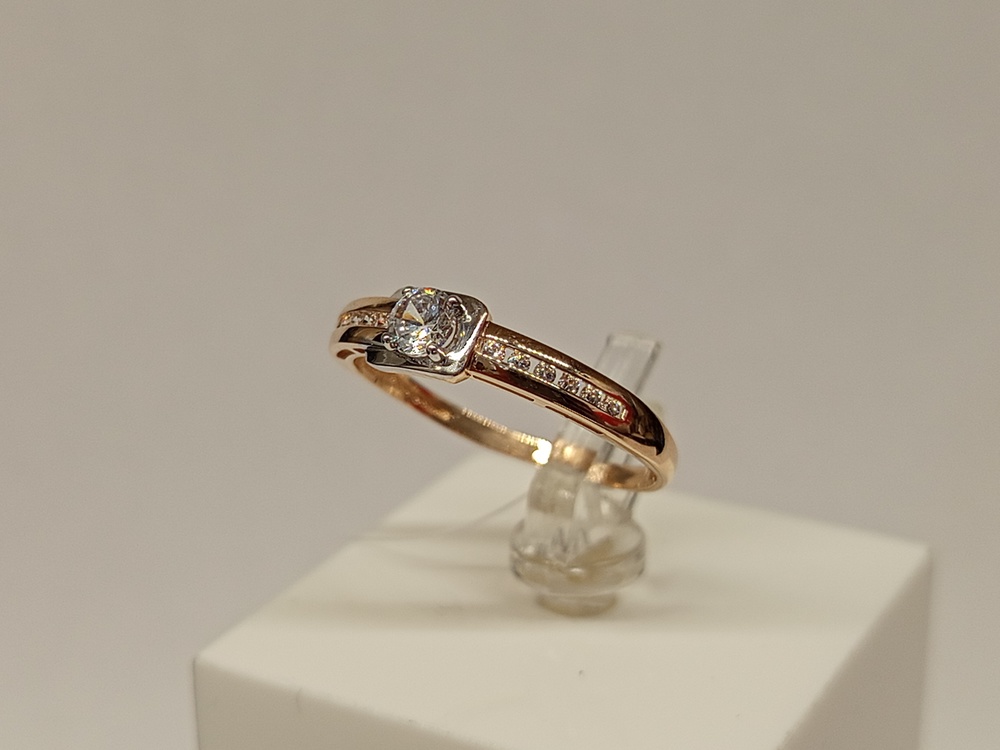 КОЛЬЦО С КАМНЯМИ (Au 585)