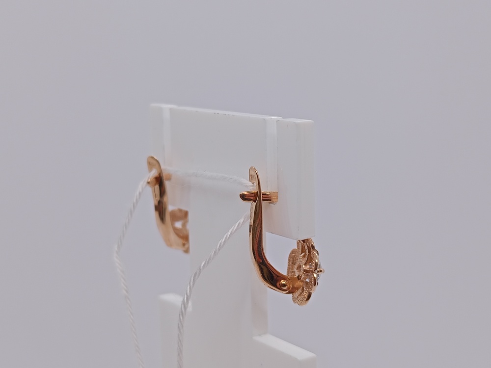 СКМ585 СЕРЬГИ С КАМНЕМ (Au 585)