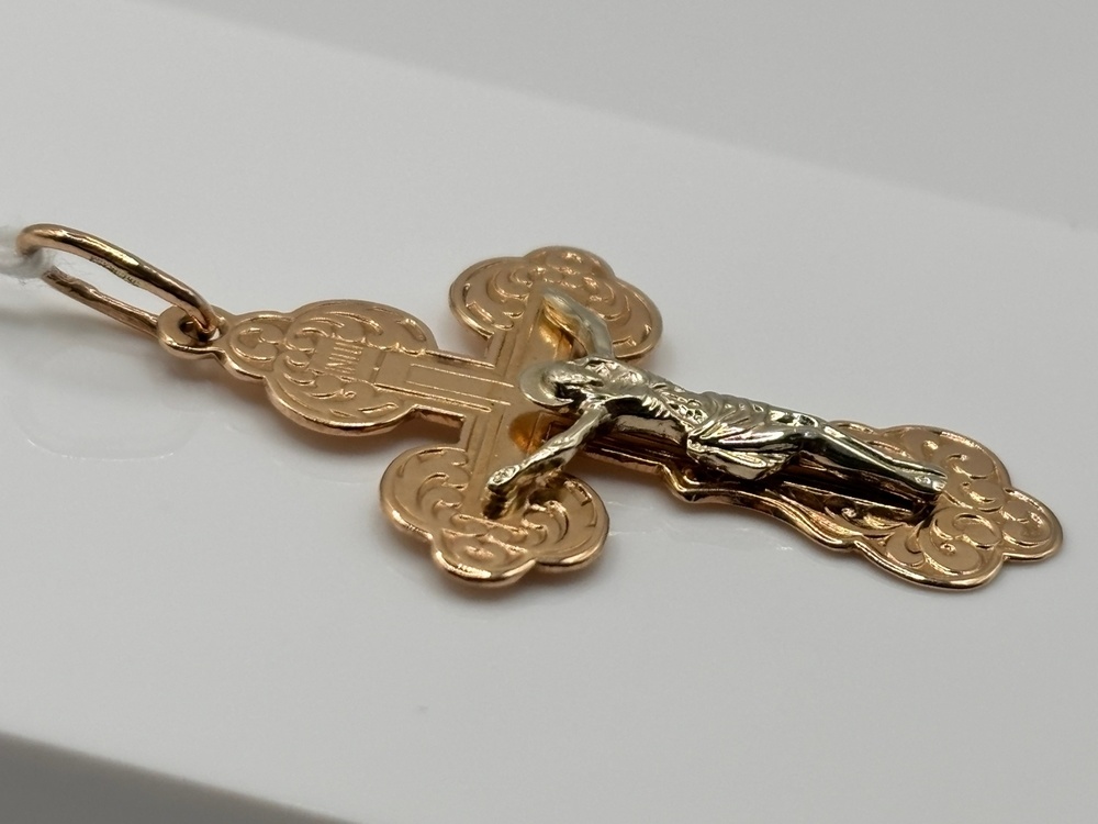 ПОДКБК583 ПОДВЕСКА КРЕСТ БЕЗ КАМНЯ (Au 583)