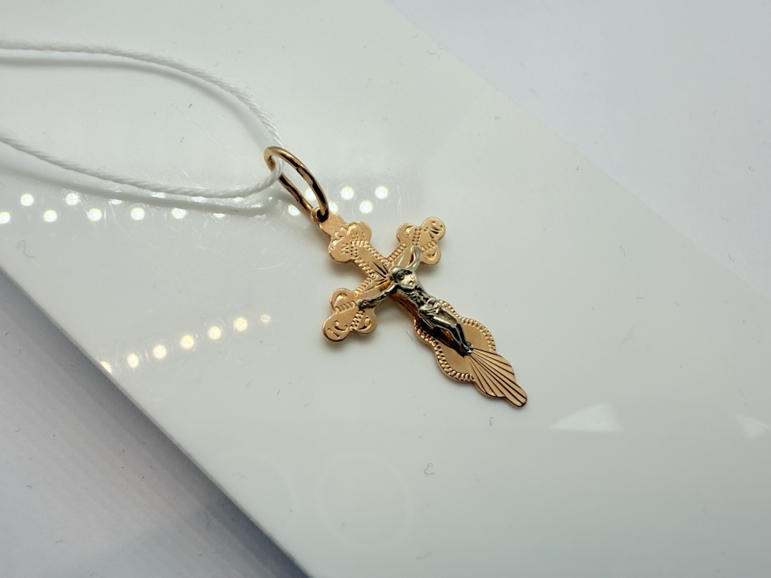 ПОДВЕСКА КРЕСТ БЕЗ КАМНЯ (Au 585)