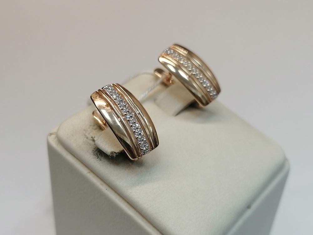 СКМИ585 СЕРЬГИ С КАМНЯМИ (Au 585)