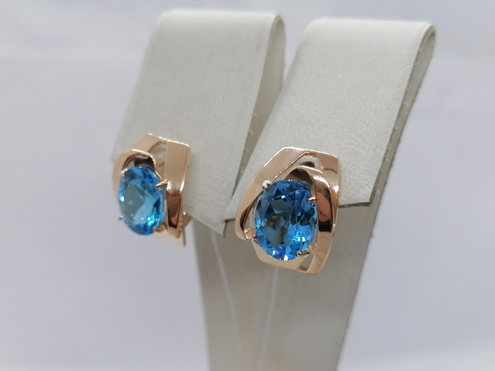 СКМ585 СЕРЬГИ С КАМНЕМ (Au 585)