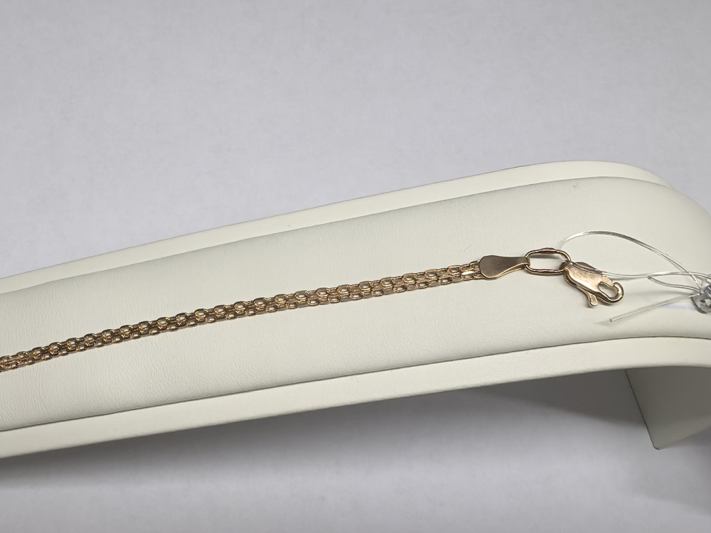 БРАСЛЕТ ПУСТОТЕЛЫЙ Бисмарк машинный (Au 585)