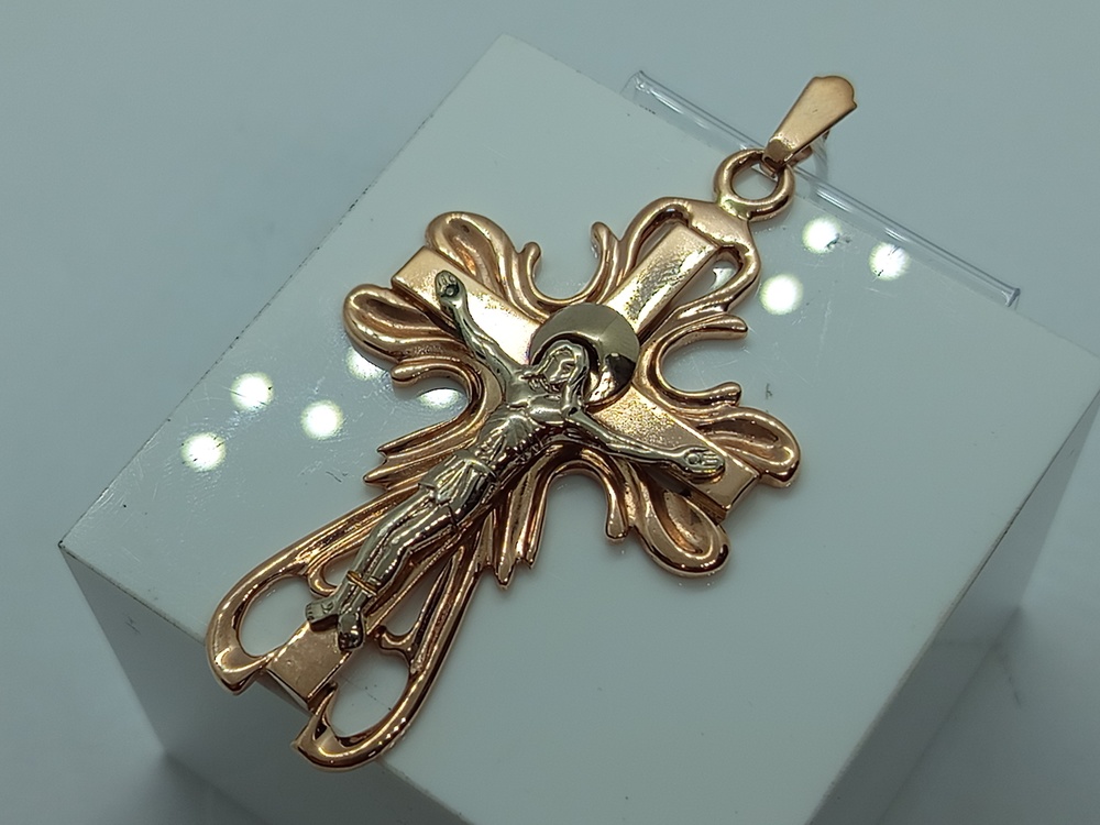 ПОДКБК585 ПОДВЕСКА КРЕСТ БЕЗ КАМНЯ (Au 585)