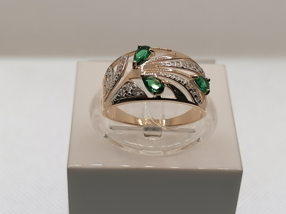 015419 КОЛЬЦО С КАМНЯМИ (Au 585)