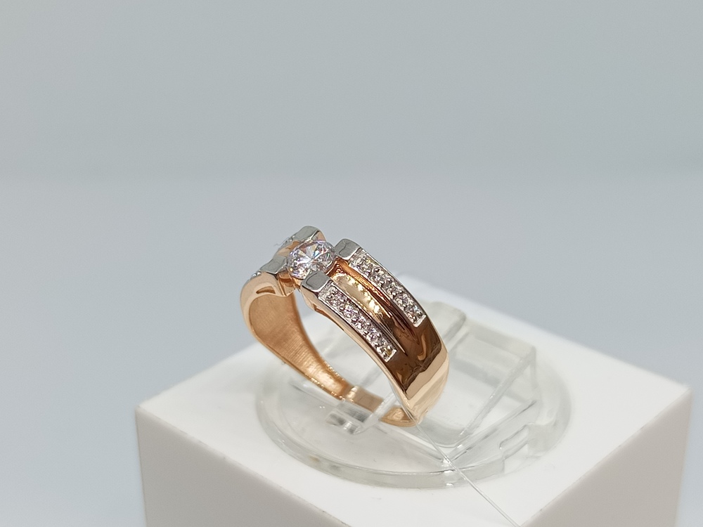 КОЛЬЦО С КАМНЯМИ (Au 585)