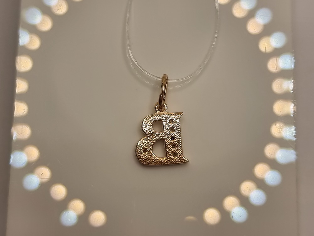 ПОДВЕСКА БУКВА В с камнями (Au 585)