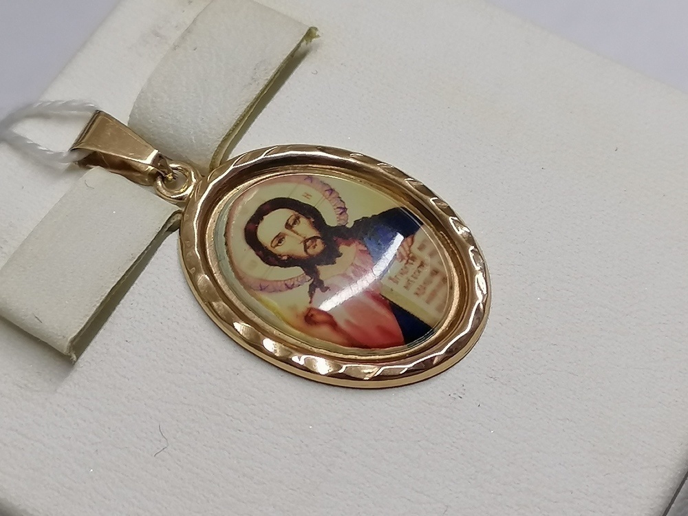 ПОДВЕСКА ИКОНА С КАМНЕМ (Au 585)