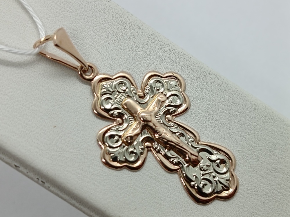 ПОДВЕСКА КРЕСТ БЕЗ КАМНЯ (Au 585)