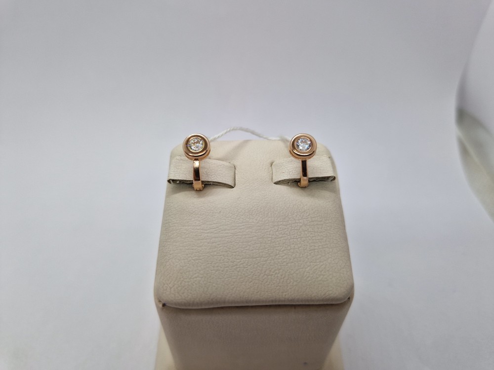 СКМ585 СЕРЬГИ С КАМНЕМ (Au 585)