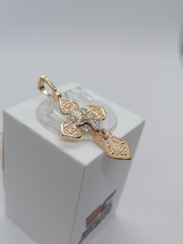 ПОДВЕСКА КРЕСТ с камнями (Au 585)