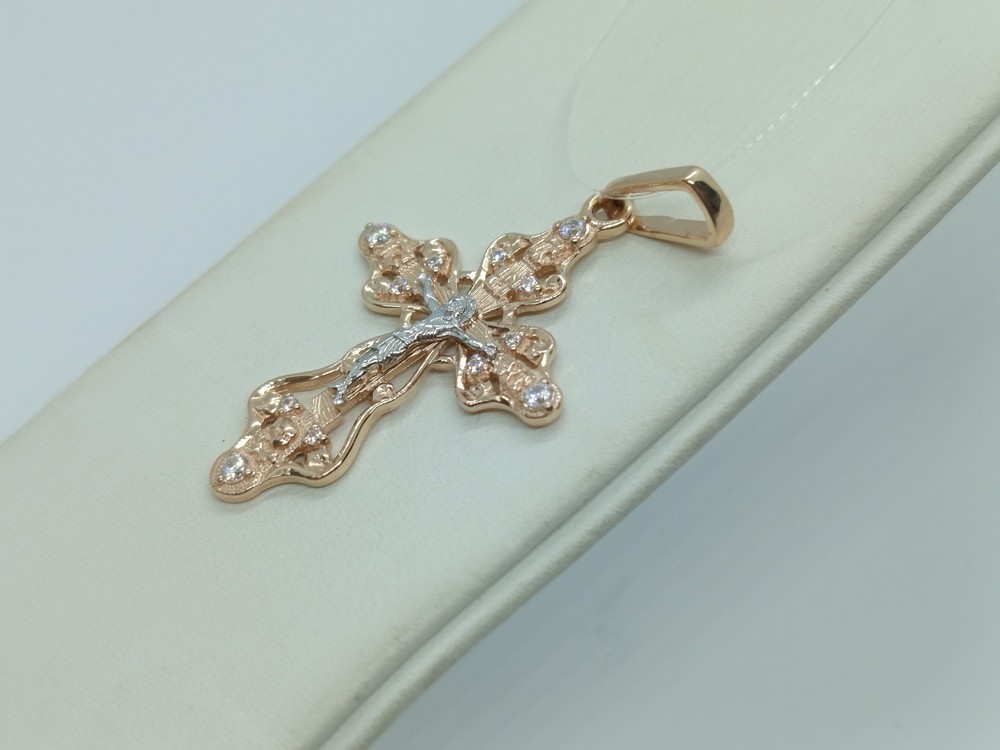 ПОДВЕСКА КРЕСТ с камнями (Au 585)