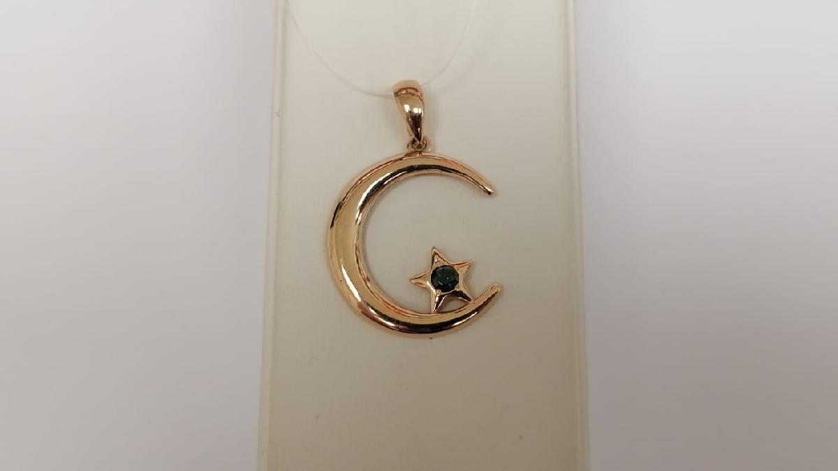 ПОДВЕСКА ПОЛУМЕСЯЦ с камнем (Au 585)