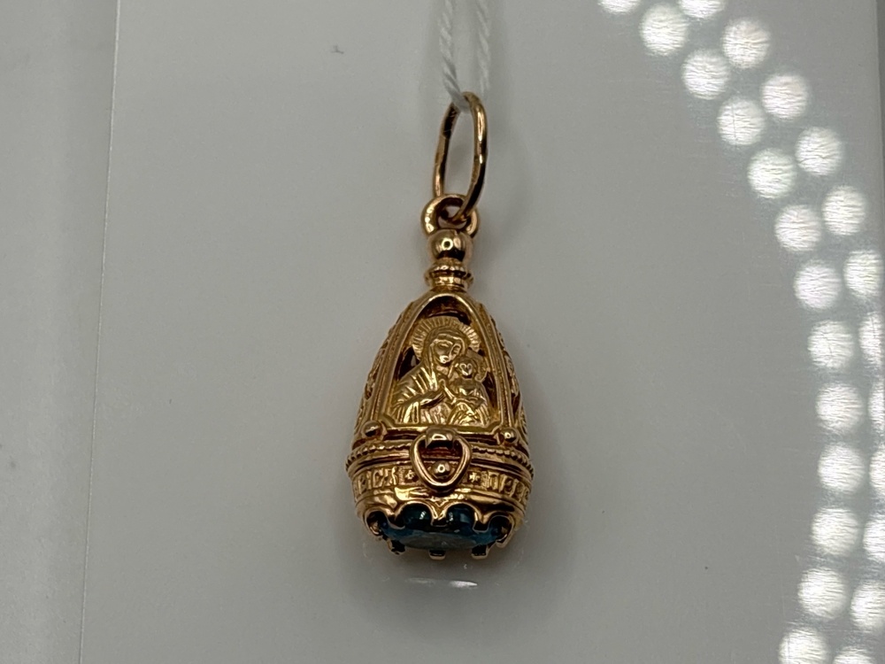 ПОДВЕСКА ИКОНА С КАМНЕМ (Au 585)