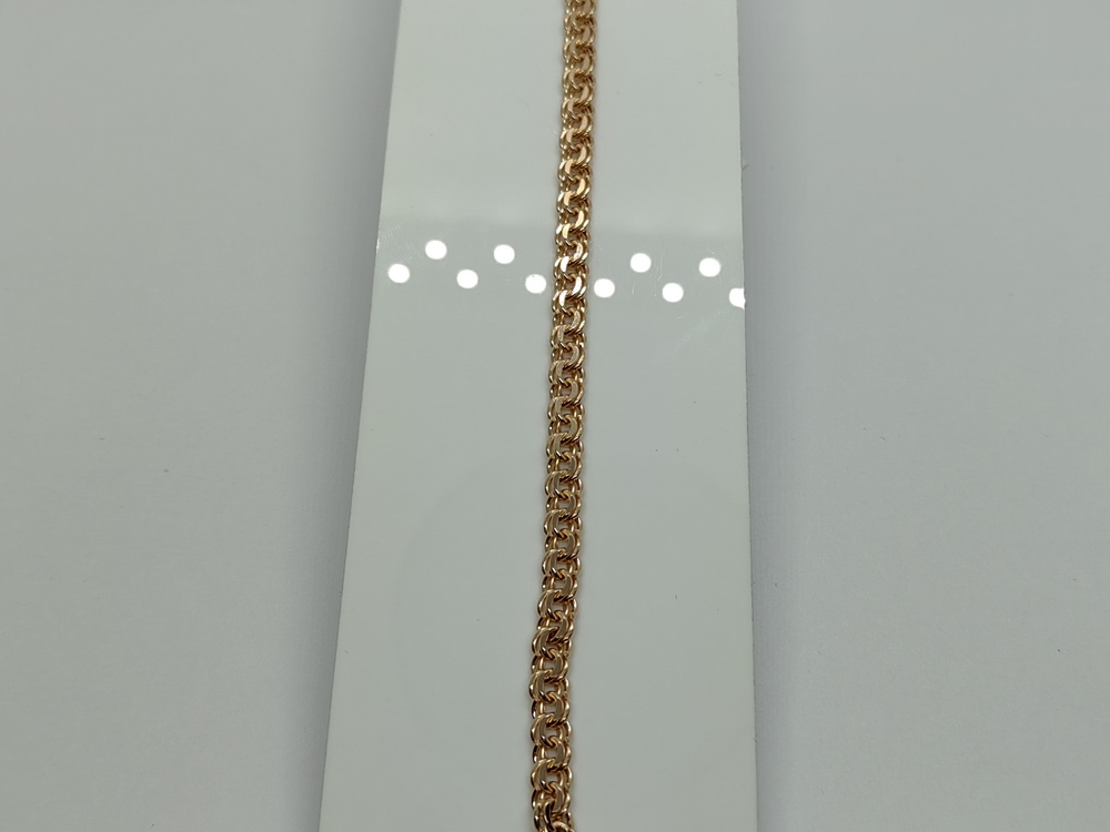 7080200П-20 БРАСЛЕТ ПУСТОТЕЛЫЙ Бисмарк (Au 585)