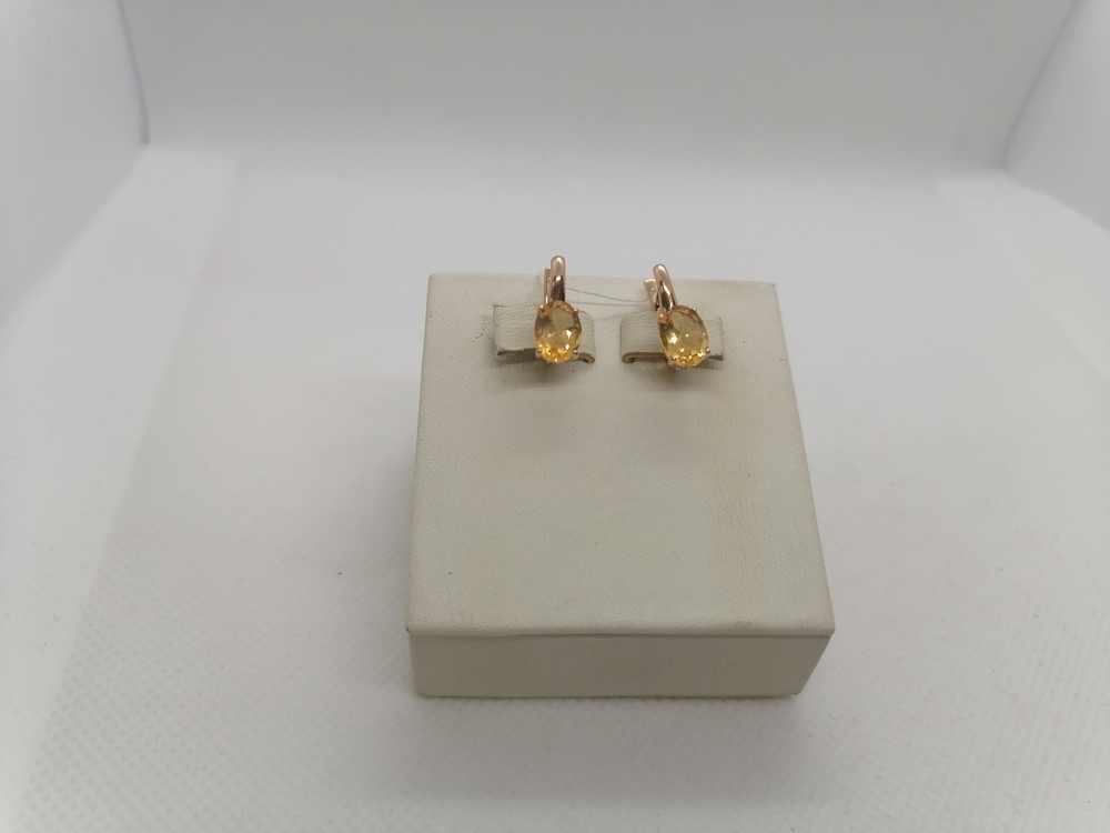 СКМ585 СЕРЬГИ С КАМНЕМ (Au 585)