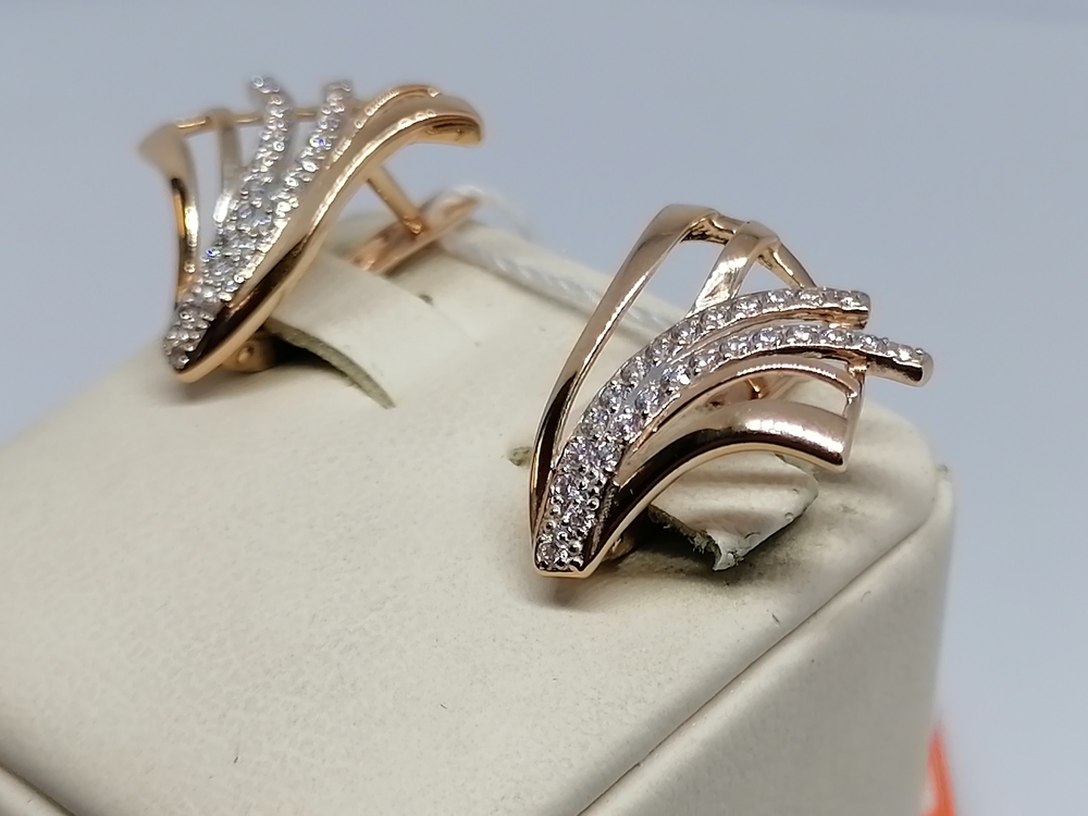 СКМИ585 СЕРЬГИ С КАМНЯМИ (Au 585)