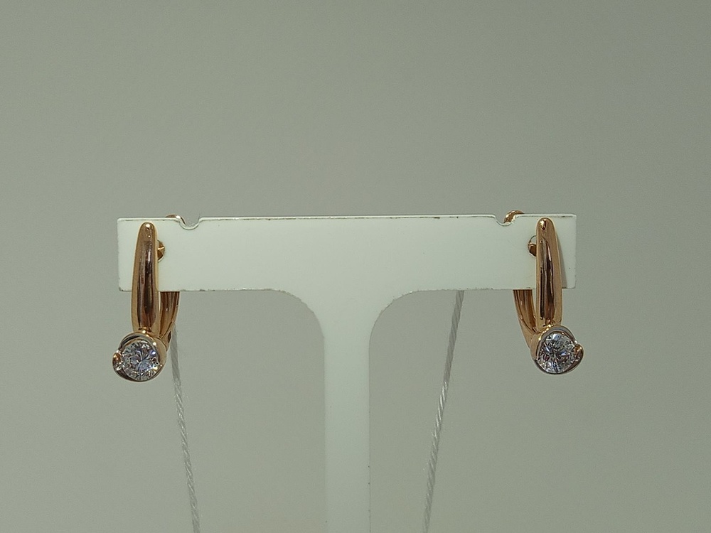 СКМ585 СЕРЬГИ С КАМНЕМ (Au 585)