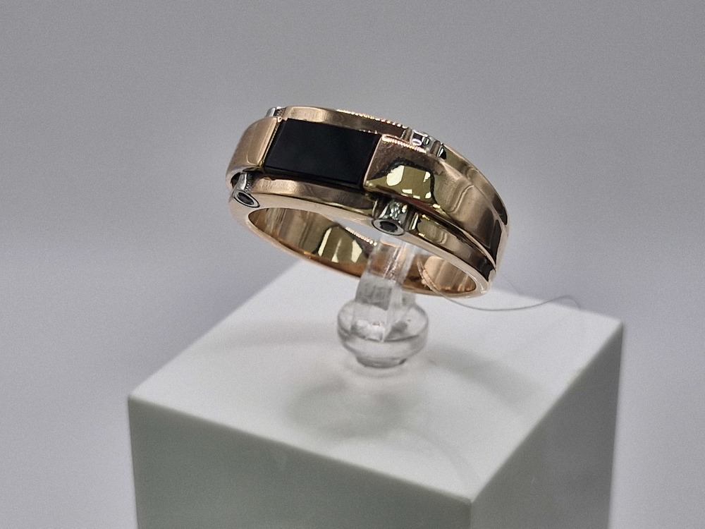 08-540153 КОЛЬЦО ПЕЧАТКА с камнями (Au 585)