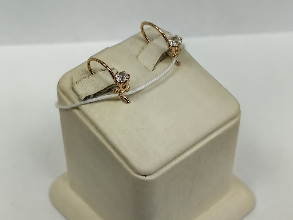 СКМ585 СЕРЬГИ С КАМНЕМ (Au 585)