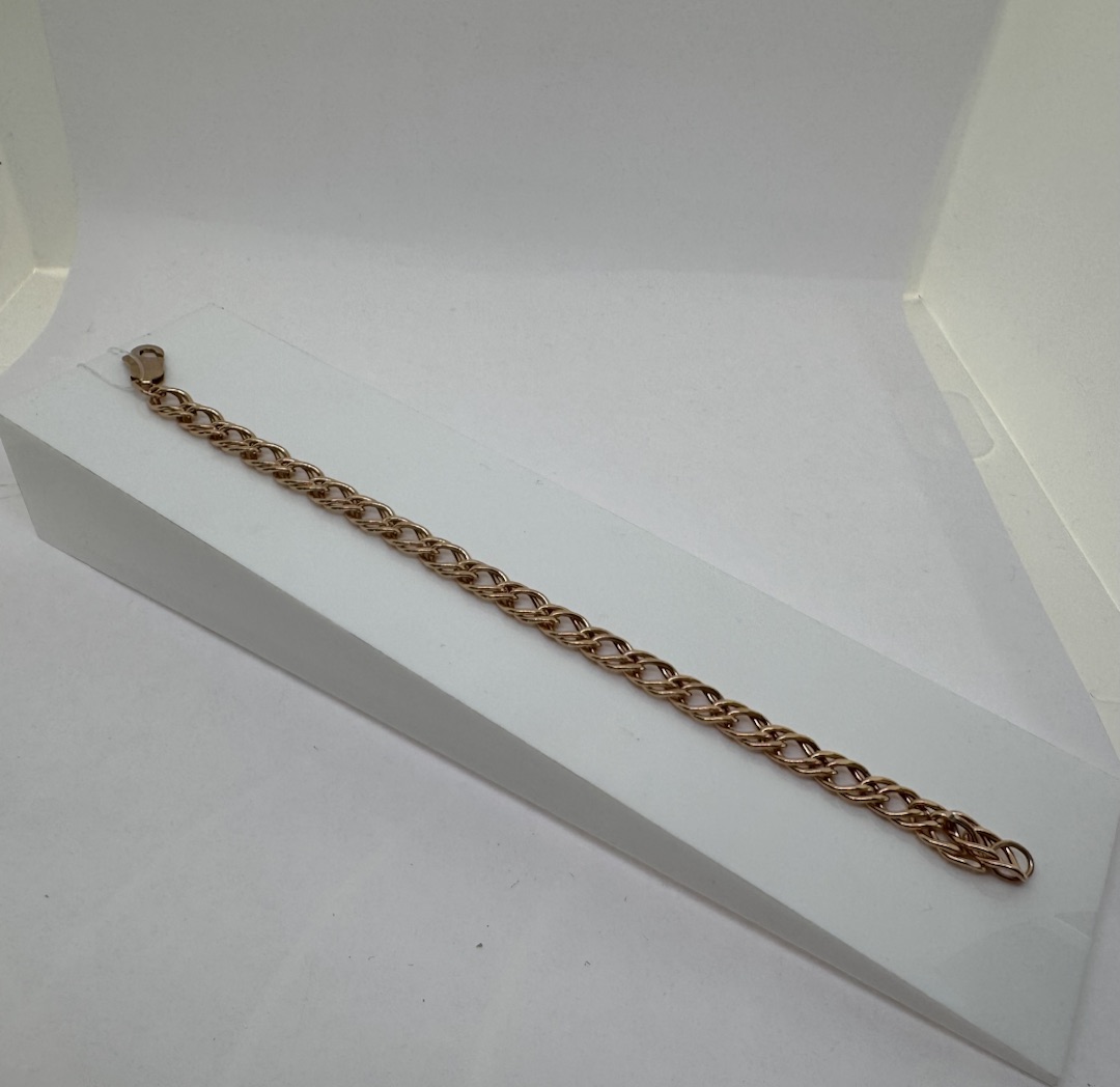 БРАСЛЕТ ПУСТОТЕЛЫЙ Ромб двойной (Au 585)